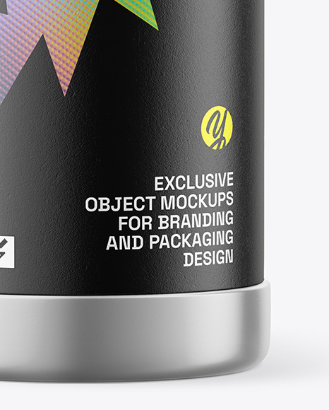 Glossy Metallic Thermos Bottle Mockup