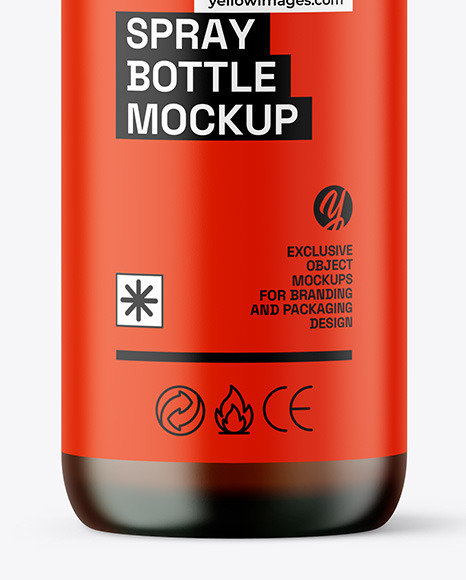 Frosted Amber Glass Spray Bottle Mockup