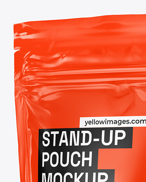 Glossy Stand Up Pouch Mockup