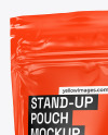 Glossy Stand Up Pouch Mockup