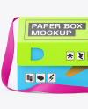 Matte Paper Box w/ Textile Strap Handle Mockup