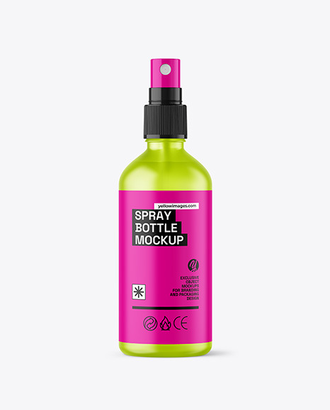 Frosted Glass Spray Bottle Mockup