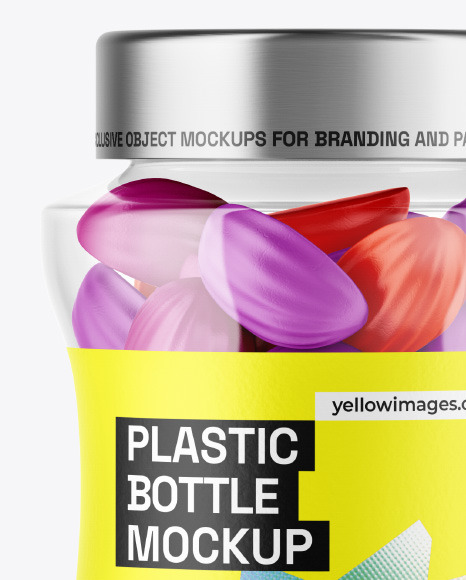 Plastic Bottle with Gummies Mockup