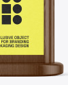 Kraft Menu Card w/ Wooden Stand Mockup
