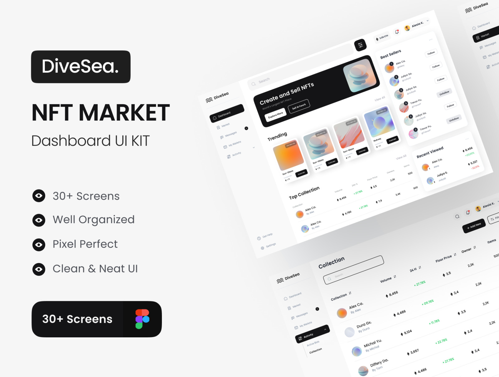 DiveSea - NFT Market Dashboard UI KIT DiveSea - NFT Market Dashboard UI KIT