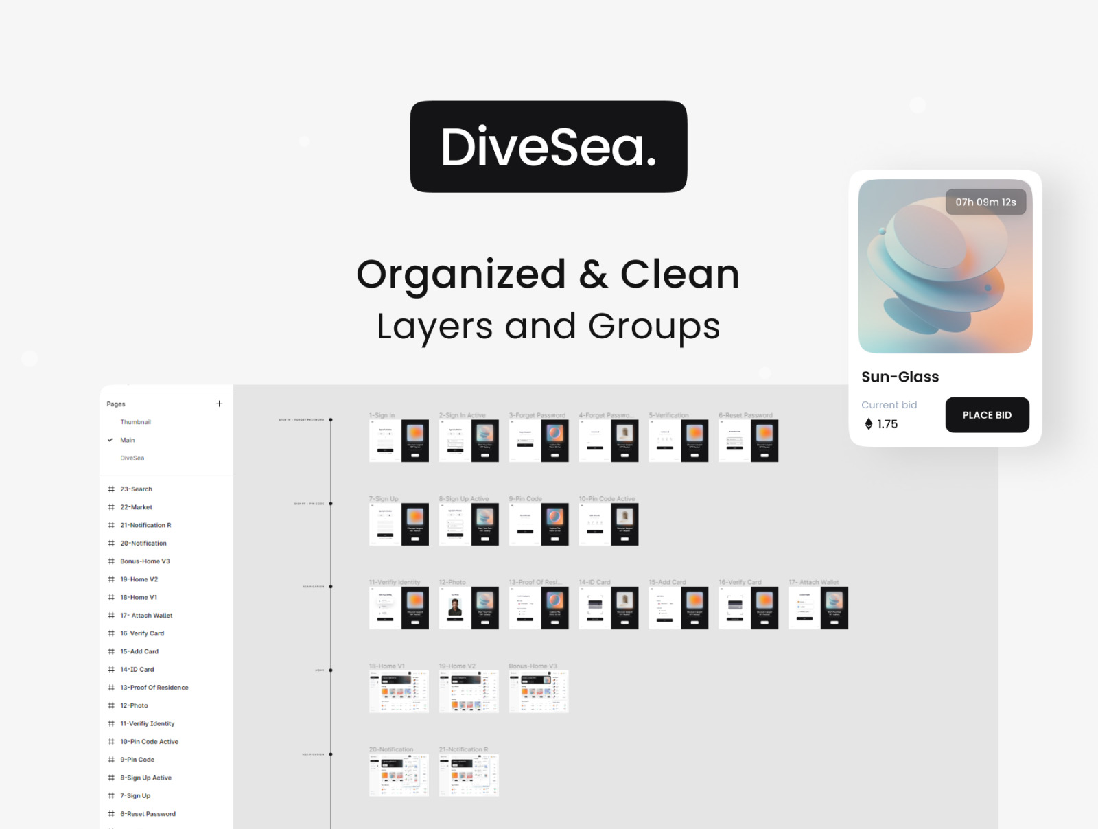 DiveSea - NFT Market Dashboard UI KIT