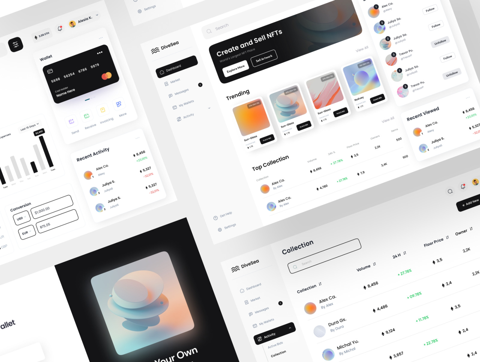 DiveSea - NFT Market Dashboard UI KIT DiveSea - NFT Market Dashboard UI KIT
