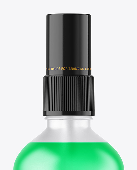 Frosted Glass Spray Bottle with Color Liquid Mockup