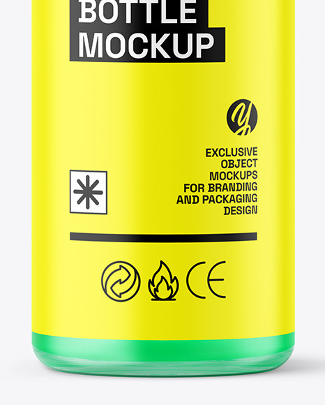 Frosted Glass Spray Bottle with Color Liquid Mockup