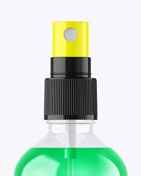 Glass Spray Bottle with Color Liquid Mockup