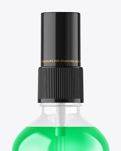 Glass Spray Bottle with Color Liquid Mockup