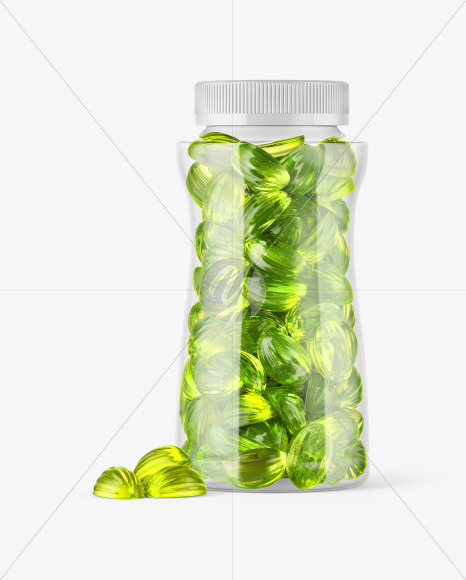 Plastic Bottle with Gummies Mockup