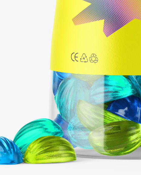 Plastic Bottle with Gummies Mockup