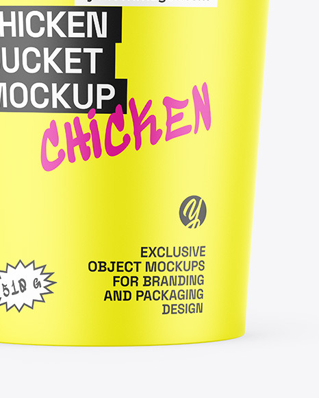 Matte Bucket W/ Chicken Mockup