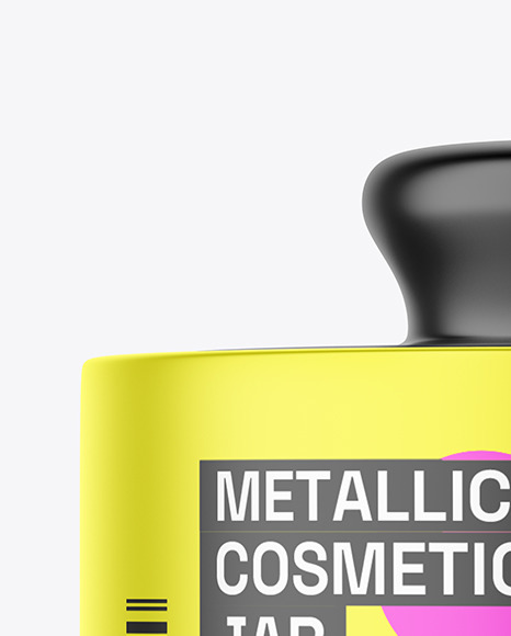 Metallic Cosmetic Jar Mockup