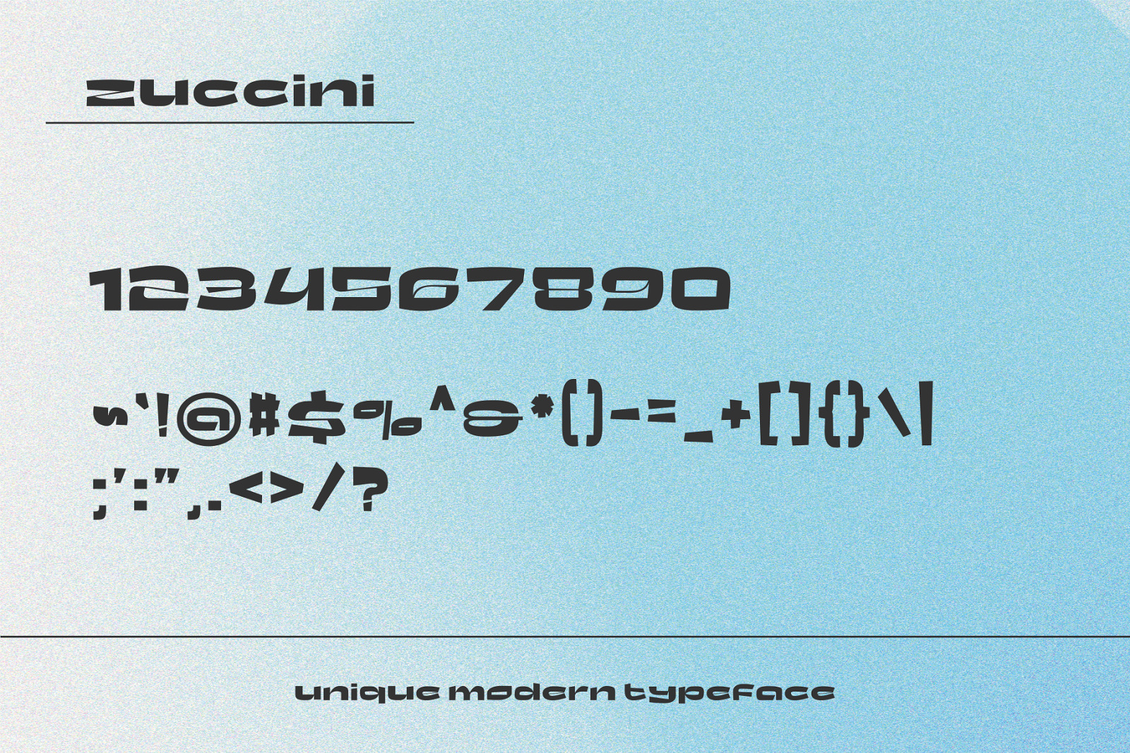 Zuccini - Unique Modern Typeface