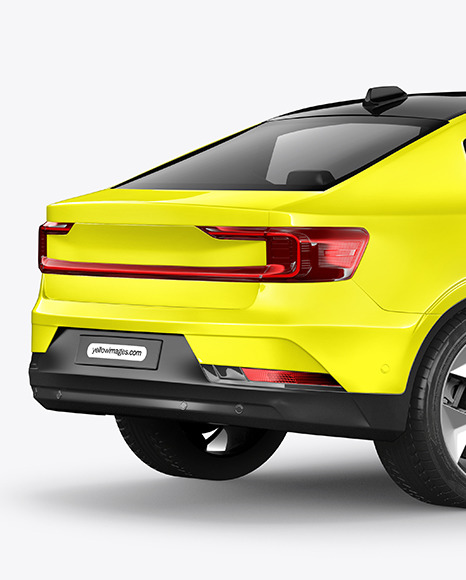 Electric Car Mockup - Back Half Side View