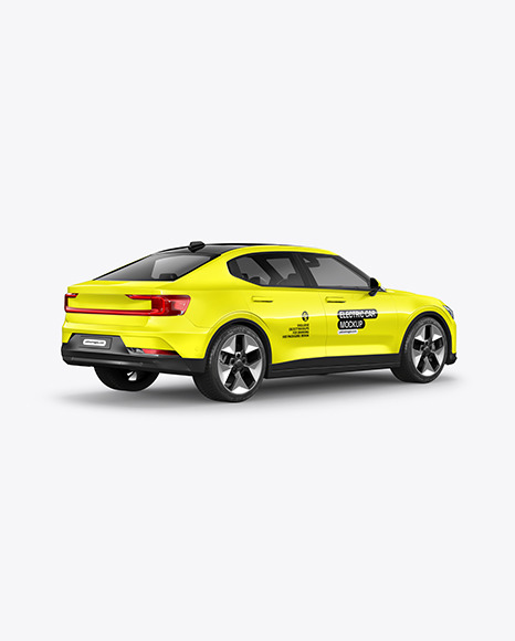 Electric Car Mockup - Back Half Side View