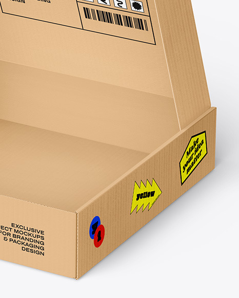 Opened Kraft Paper Mailing Box Mockup