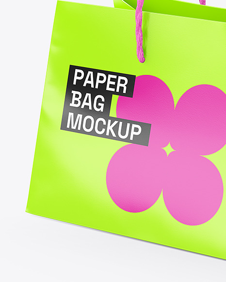 Glossy Paper Shopping Bag Mockup