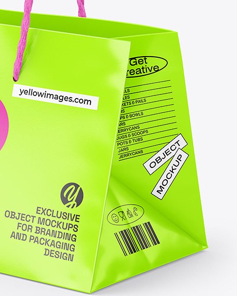 Glossy Paper Shopping Bag Mockup