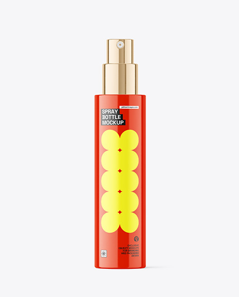 Glossy Spray Bottle Mockup