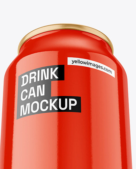 330ml Glossy Drink Can Mockup