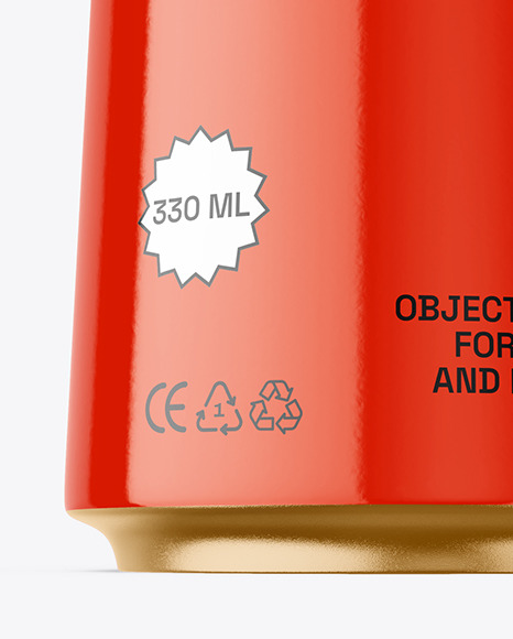 330ml Glossy Drink Can Mockup