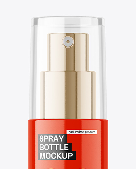 Glossy Spray Bottle Mockup