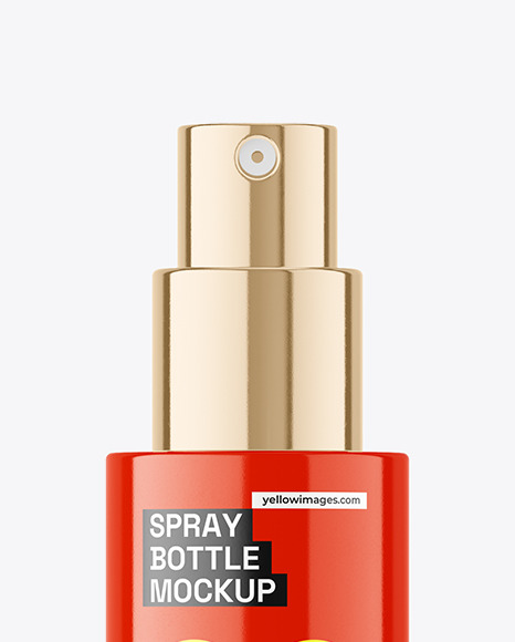 Glossy Spray Bottle Mockup