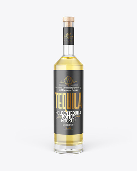 Clear Glass Tequila Bottle Mockup