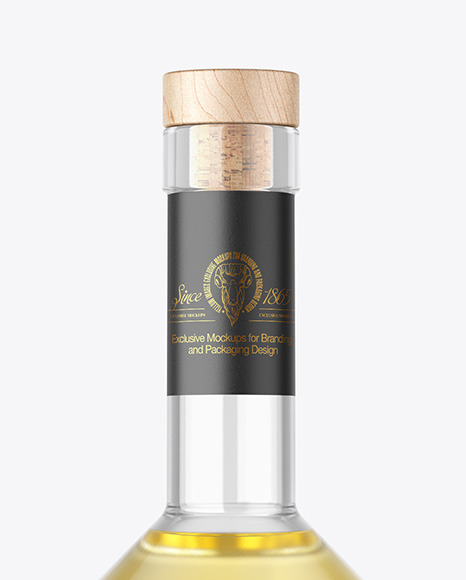 Clear Glass Tequila Bottle Mockup