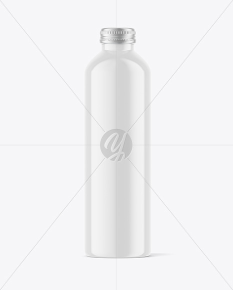 Aluminum Bottle with Glossy Finish Mockup