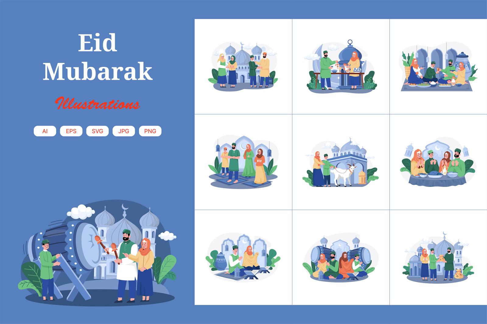 M514_Eid Mubarak Illustration Pack