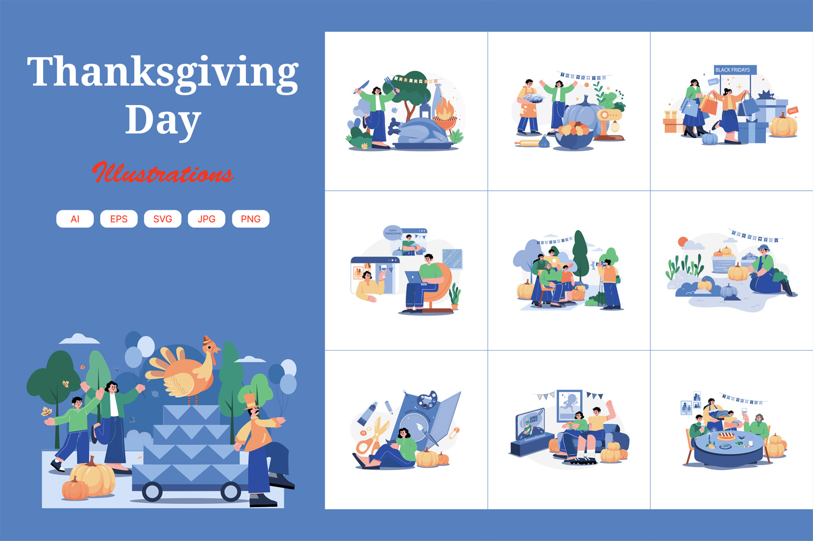 M517_ Thanksgiving Day Illustration Pack M517_ Thanksgiving Day Illustration Pack