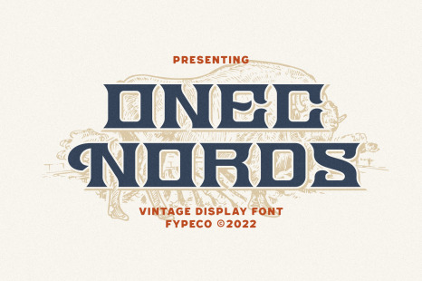 Onec Nords - Vintage Display Font - Unique ligatures