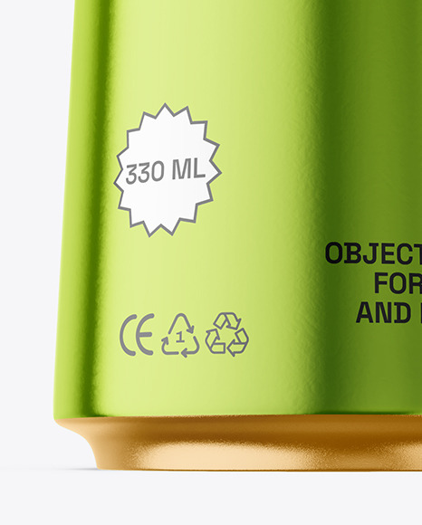 330ml Metallic Drink Can Mockup