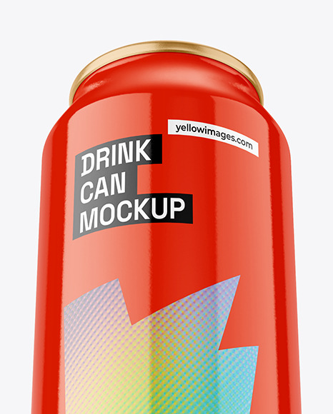 500ml Glossy Drink Can Mockup