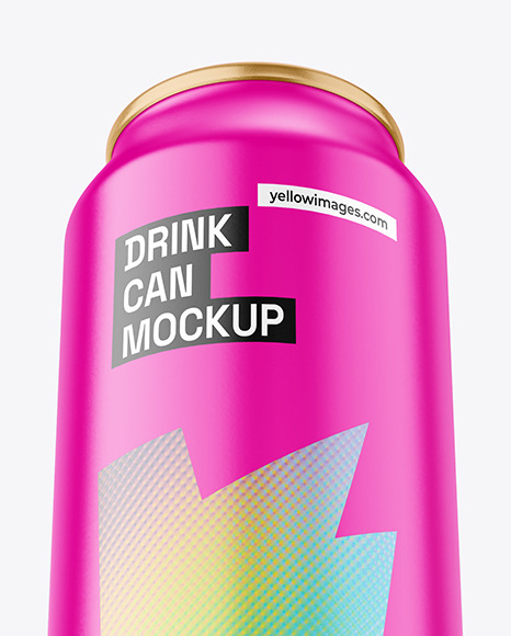 500ml Matte Drink Can Mockup