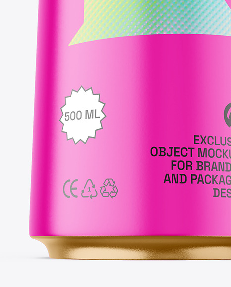 500ml Matte Drink Can Mockup