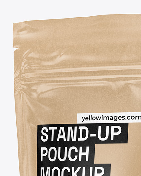 Glossy Kraft Stand Up Pouch Mockup