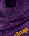 Velvet Scarf Mockup - Half Side View