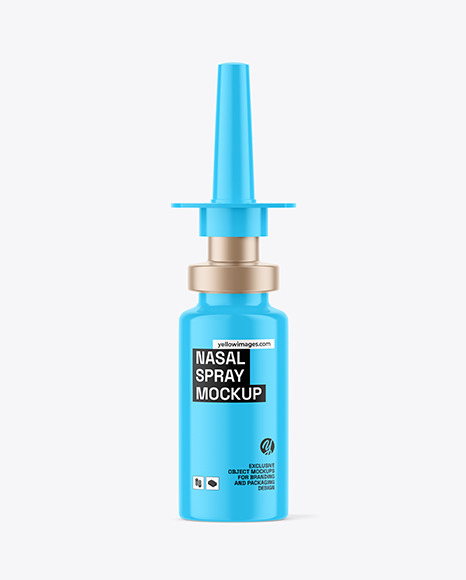 Glossy Nasal Spray Bottle Mockup