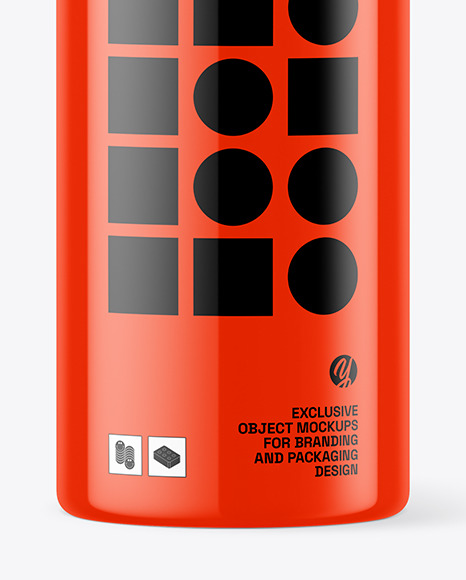 Glossy Thermos Bottle Mockup