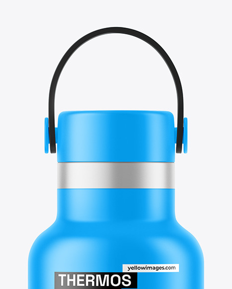 Matte Thermos Bottle Mockup