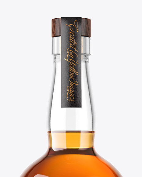 Clear Glass Whisky Bottle Mockup