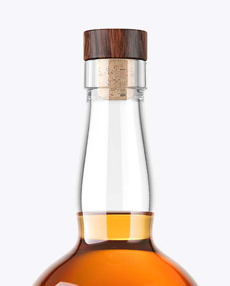 Clear Glass Whisky Bottle Mockup