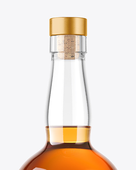 Clear Glass Whisky Bottle Mockup