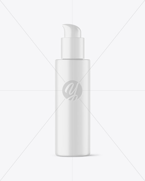 Matte Cosmetic Bottle with Pump Mockup