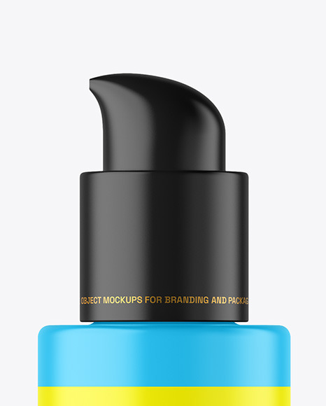 Matte Cosmetic Bottle with Pump Mockup